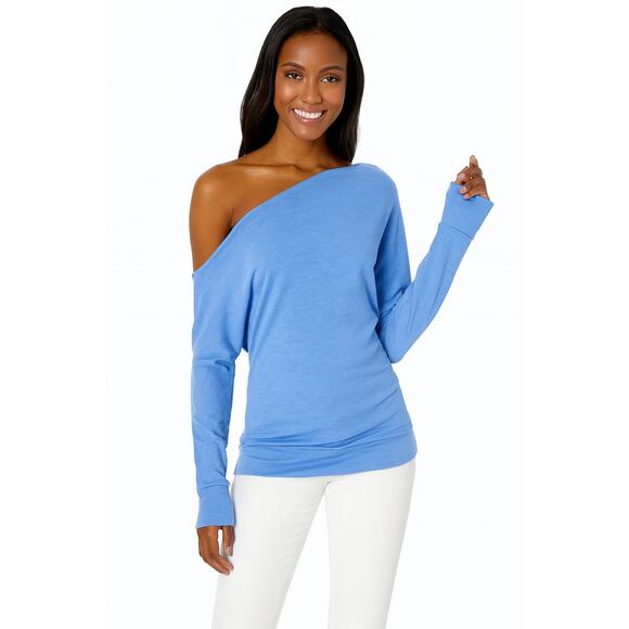 Lilly Pulitzer Sheera Off-Shoulder Top in Blue - Picture 1 of 9